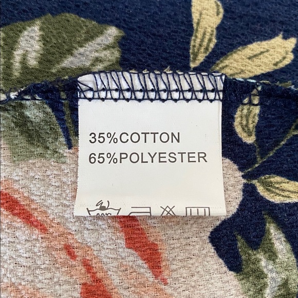 Dark Blue Floral Ruffle Wrap Dress - Picture 7 of 8